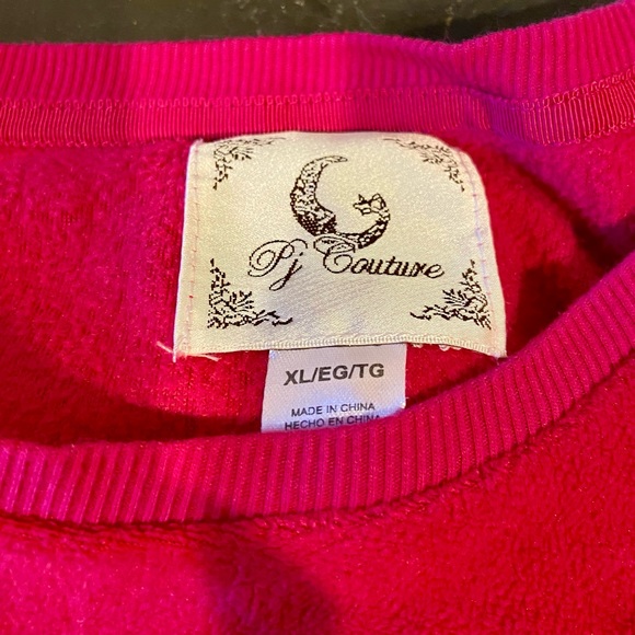 NWOT PJ Couture Fleece bunny pajama set Xl - Picture 6 of 7